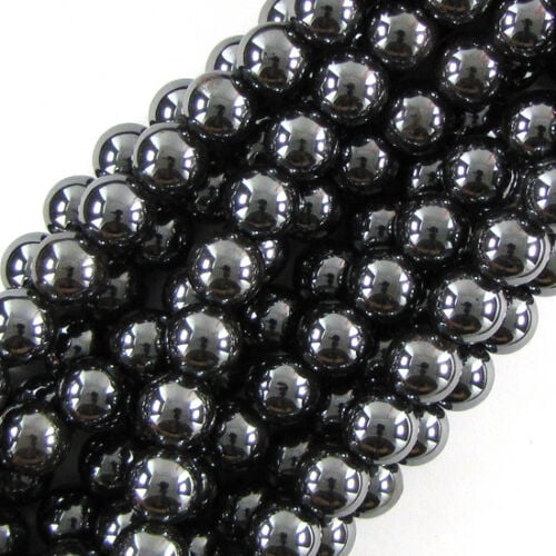 Natural Hematite Gemstone Round Ball Beads 16'' Silver 2mm 3mm 4mm 6mm 8mm 10mm
